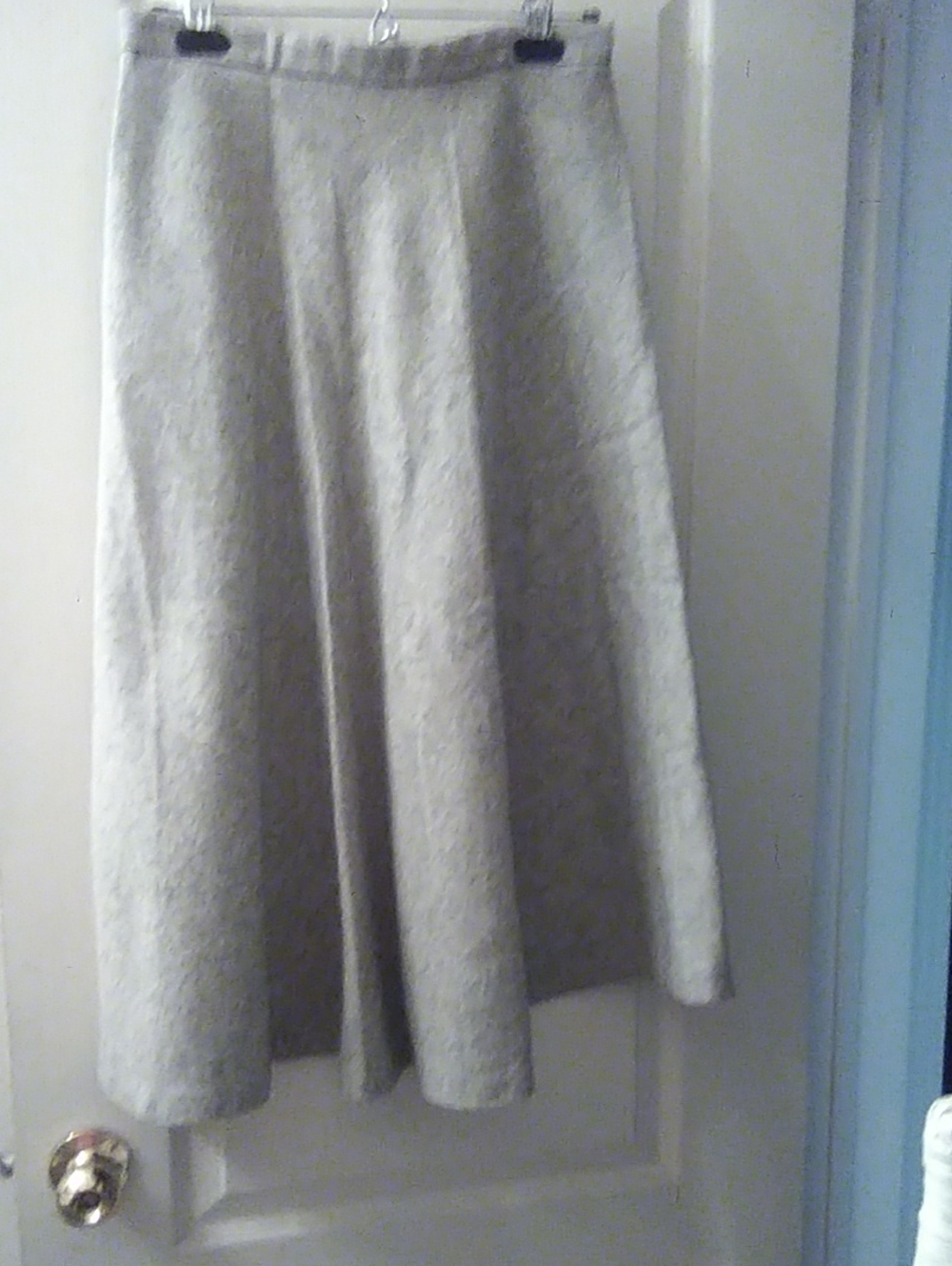 Classic A-Line Wool-Blend Skirt in Light Gray